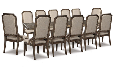 Wyndahl Rustic Brown Dining Table and 12 Chairs -  Ashley - Luna Furniture
