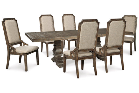 Wyndahl Rustic Brown Dining Table and 6 Chairs -  Ashley - Luna Furniture