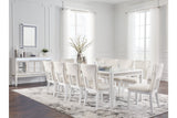 Chalanna White Dining Table and 10 Chairs from Ashley - Luna Furniture