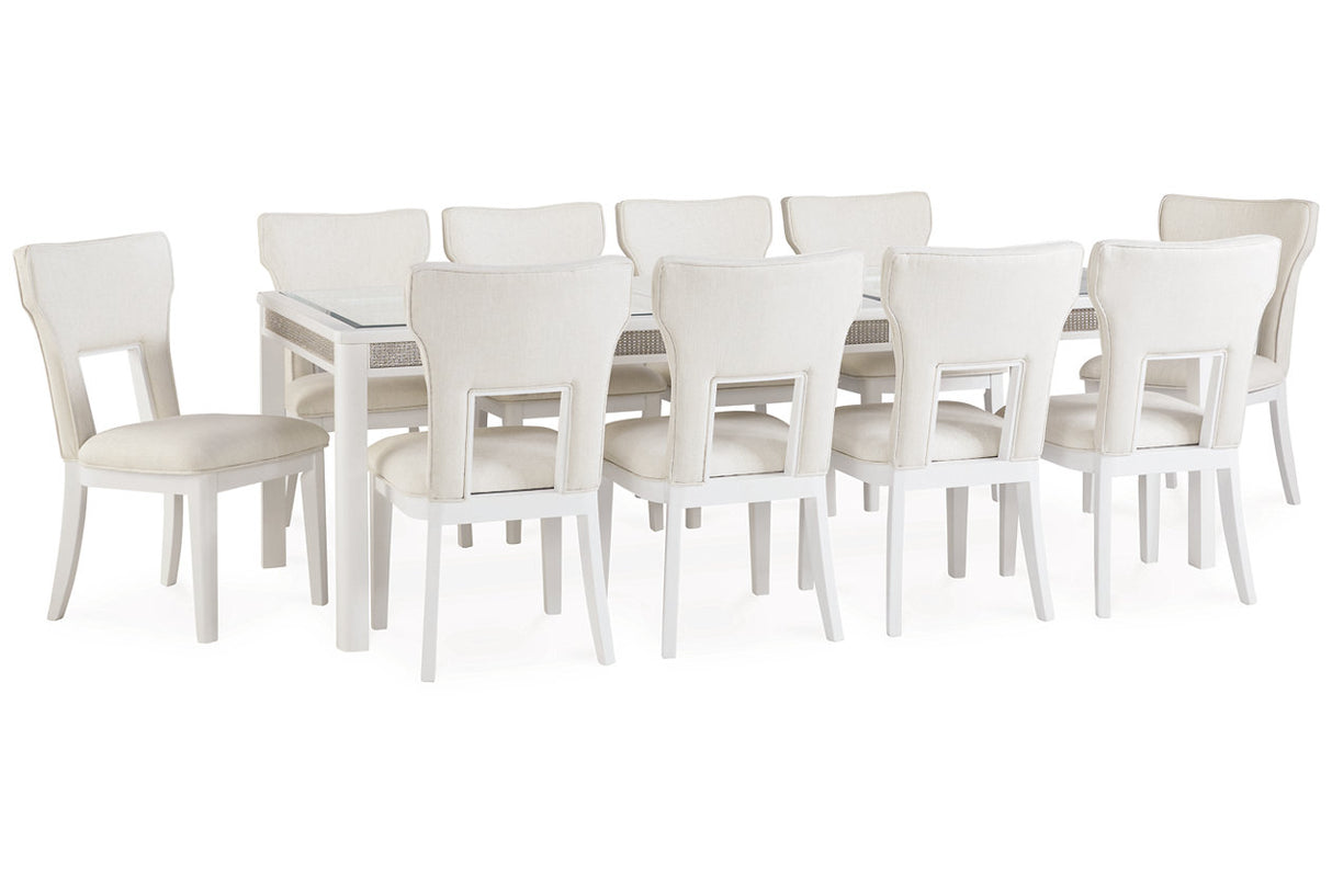 Chalanna White Dining Table and 10 Chairs from Ashley - Luna Furniture