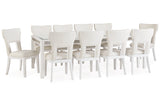 Chalanna White Dining Table and 10 Chairs from Ashley - Luna Furniture