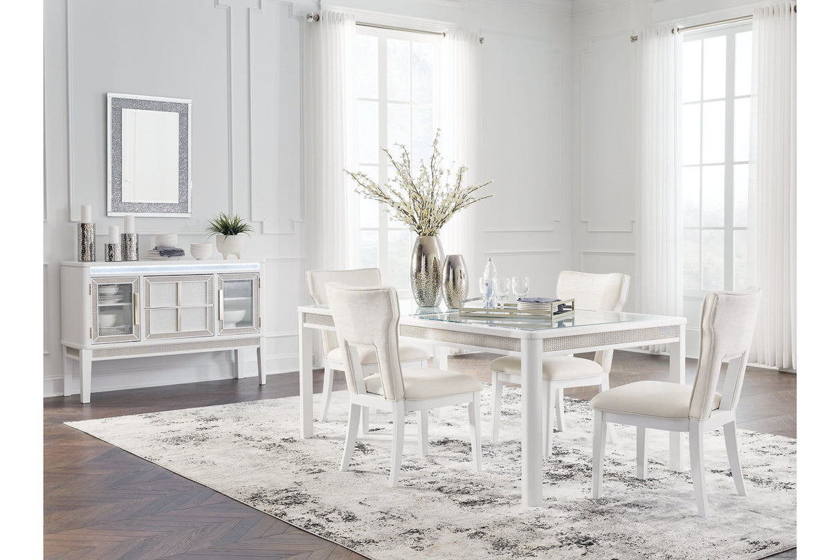 Chalanna  Dining Table and 4 Chairs -  Ashley - Luna Furniture