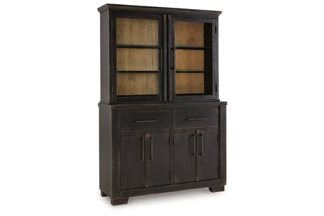 Galliden Black/Brown Dining Buffet and Hutch -  Ashley - Luna Furniture