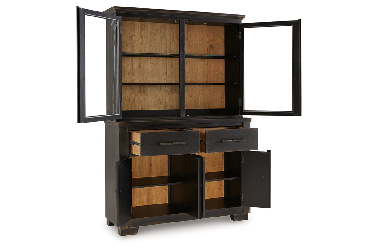 Galliden Black/Brown Dining Buffet and Hutch -  Ashley - Luna Furniture