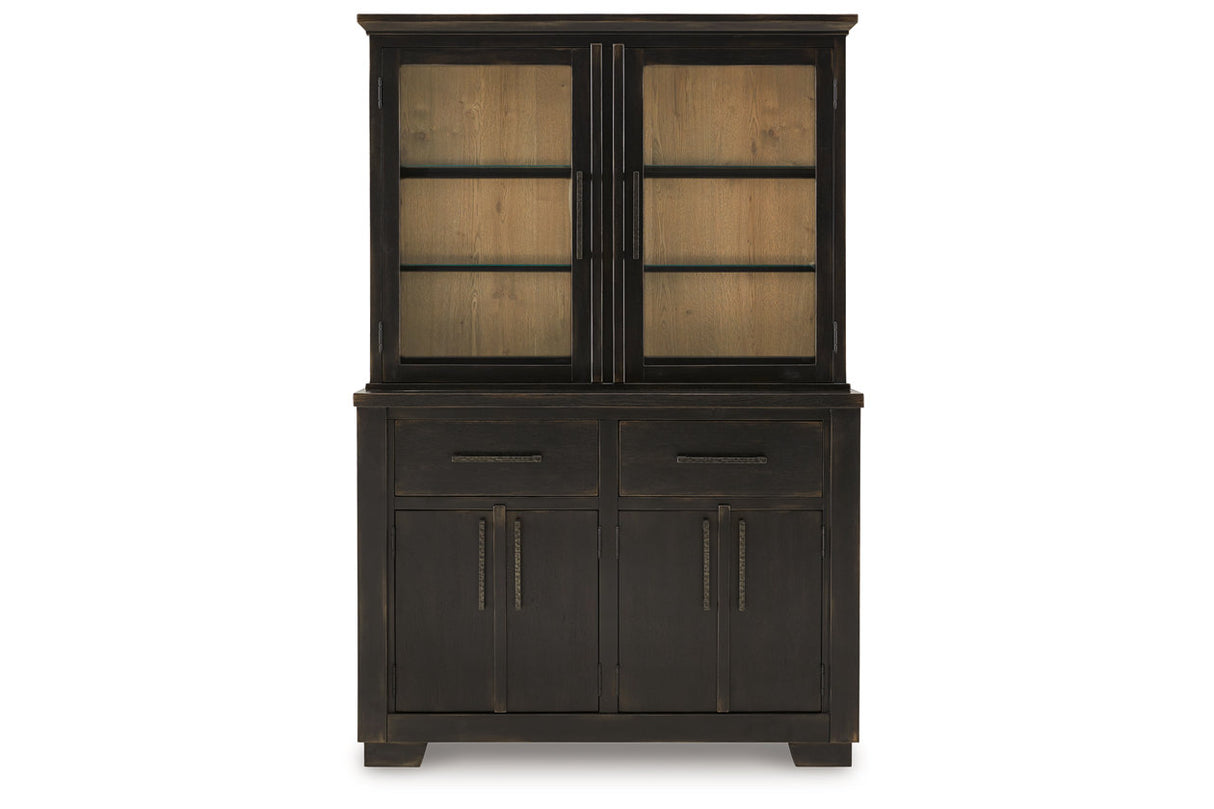 Galliden Black/Brown Dining Buffet and Hutch -  Ashley - Luna Furniture