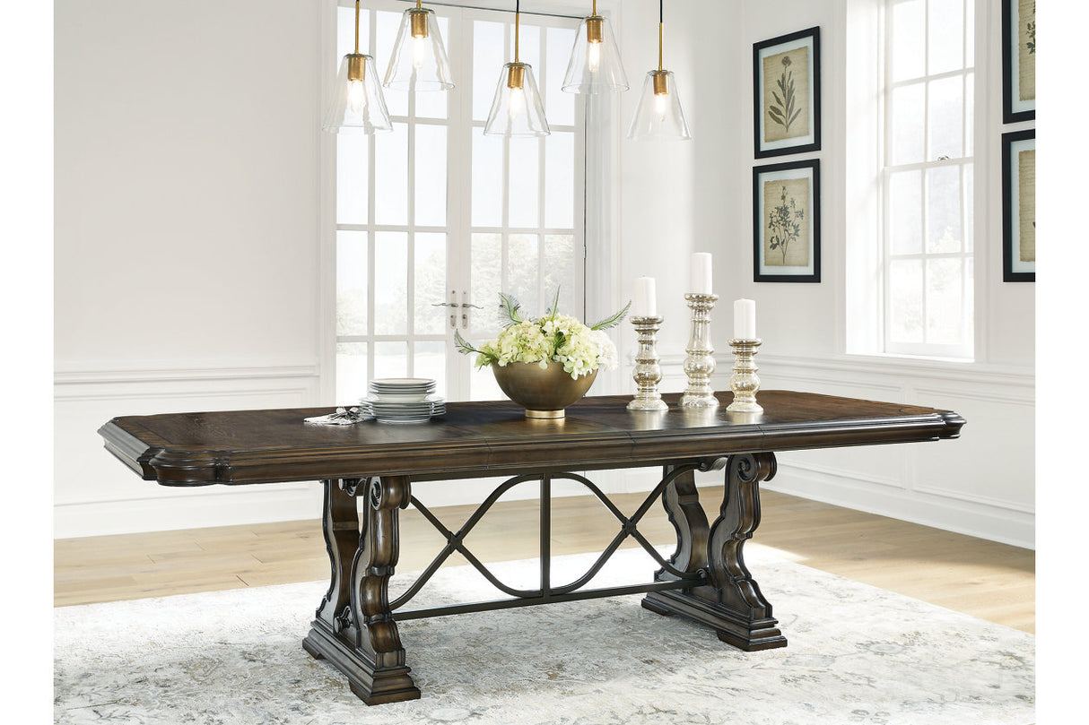 Maylee Dark Brown Dining Extension Table -  Ashley - Luna Furniture