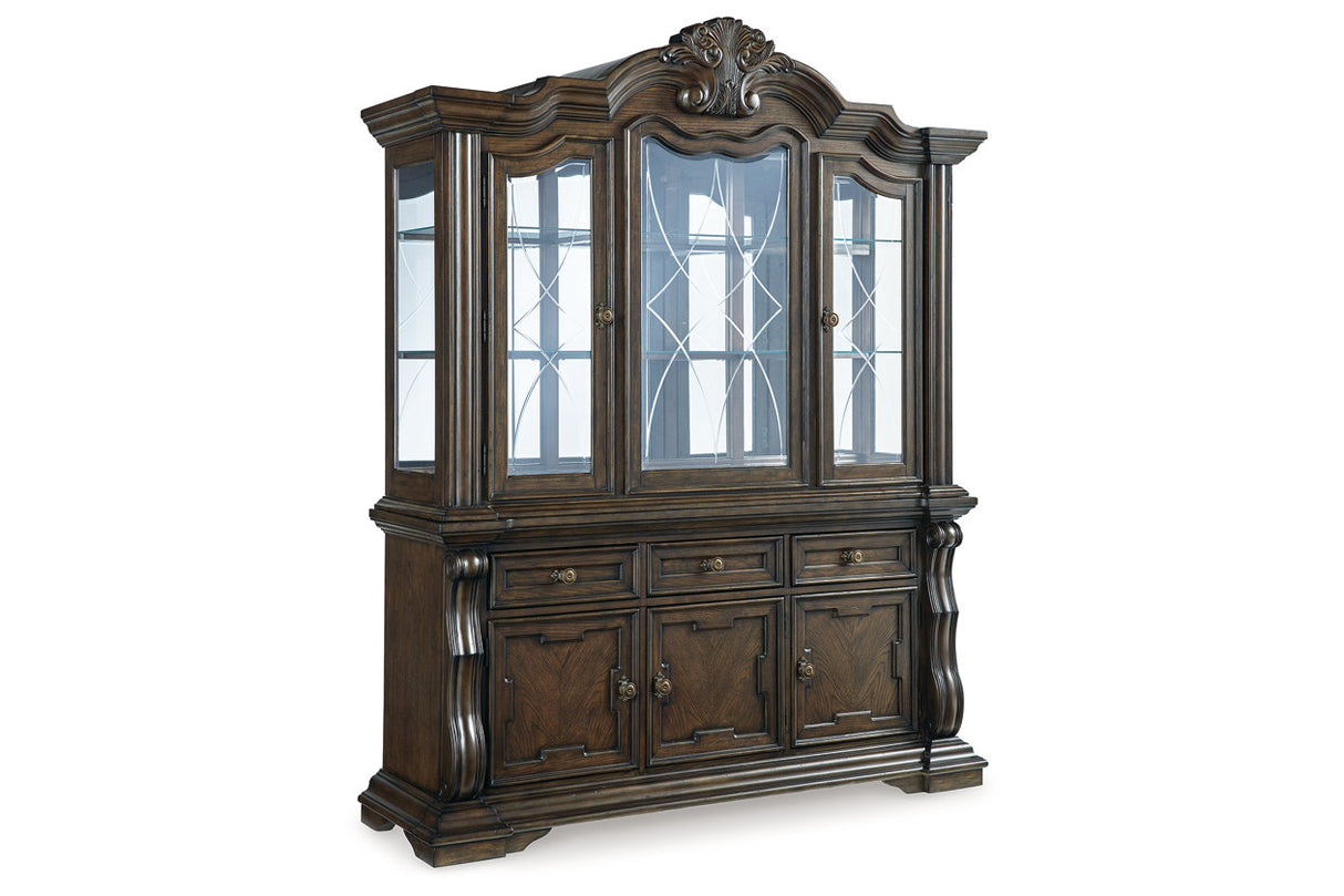 Maylee Dark Brown Dining Buffet and Hutch from Ashley - Luna Furniture