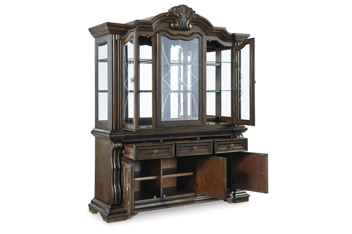 Maylee Dark Brown Dining Buffet and Hutch from Ashley - Luna Furniture