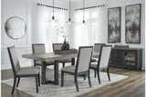 Foyland Black/Brown Dining Table and 6 Chairs -  Ashley - Luna Furniture