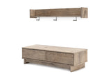 Oliah Natural Bench with Coat Rack from Ashley - Luna Furniture