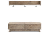 Oliah Natural Bench with Coat Rack from Ashley - Luna Furniture