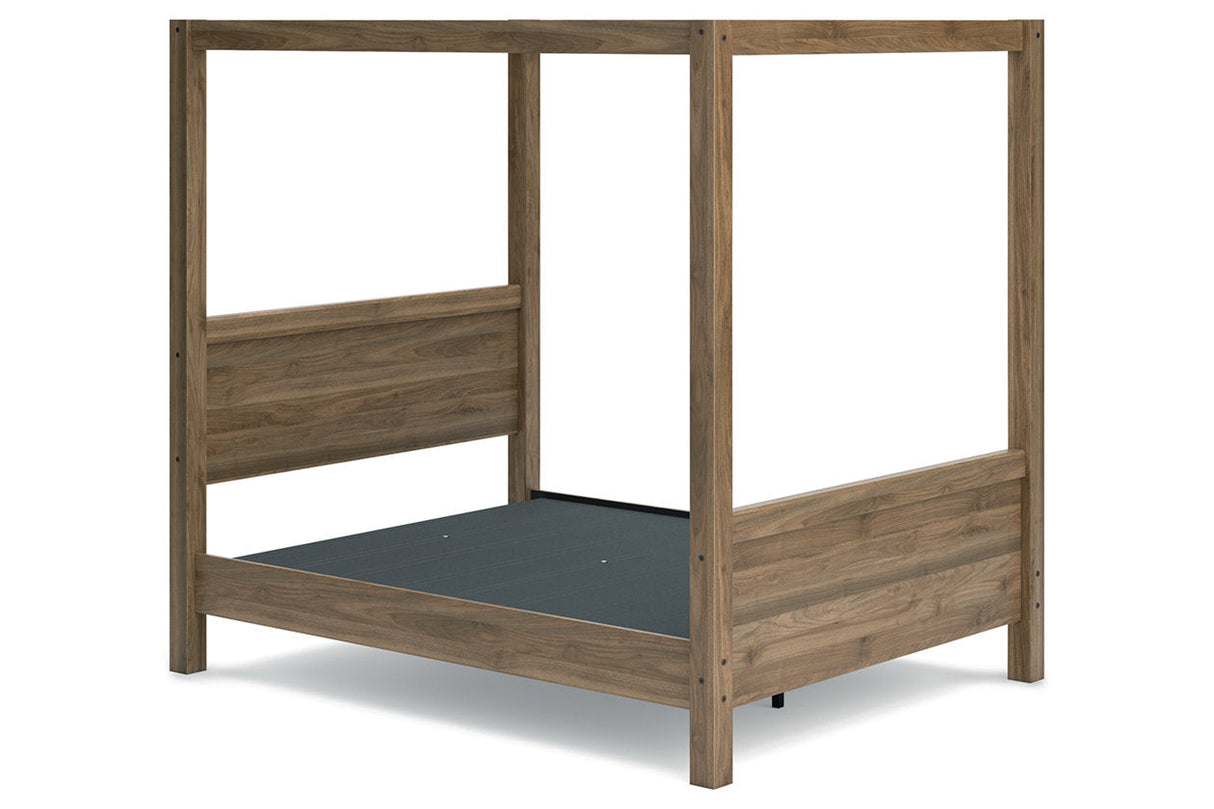 Aprilyn Honey Queen Platform Canopy Bed from Ashley - Luna Furniture