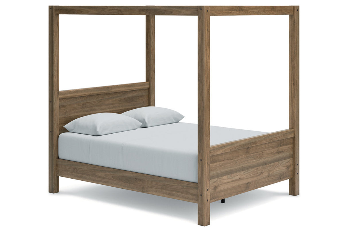 Aprilyn Honey Queen Platform Canopy Bed from Ashley - Luna Furniture