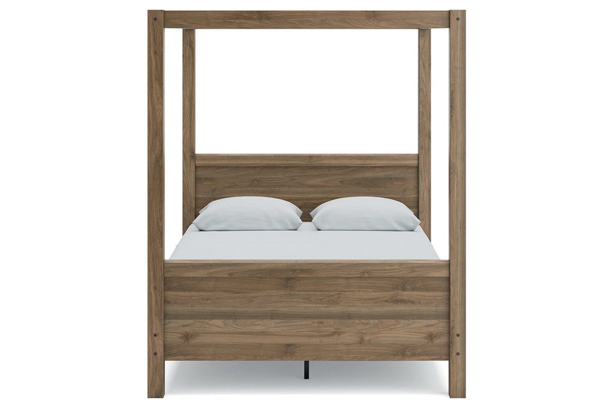 Aprilyn Honey Queen Platform Canopy Bed from Ashley - Luna Furniture