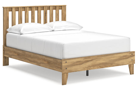 Bermacy Light Brown Full Platform Panel Bed -  Ashley - Luna Furniture
