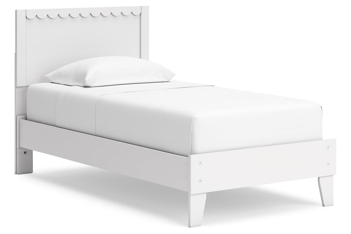 Hallityn White Twin Panel Platform Bed from Ashley - Luna Furniture