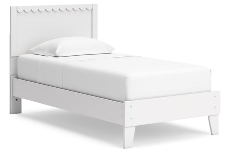 Hallityn White Twin Panel Platform Bed -  Ashley - Luna Furniture