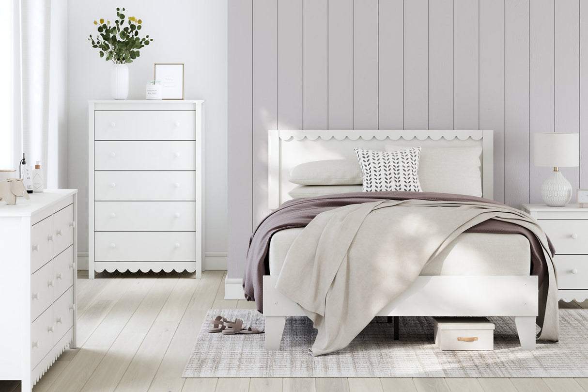 Hallityn White Full Panel Platform Bed from Ashley - Luna Furniture