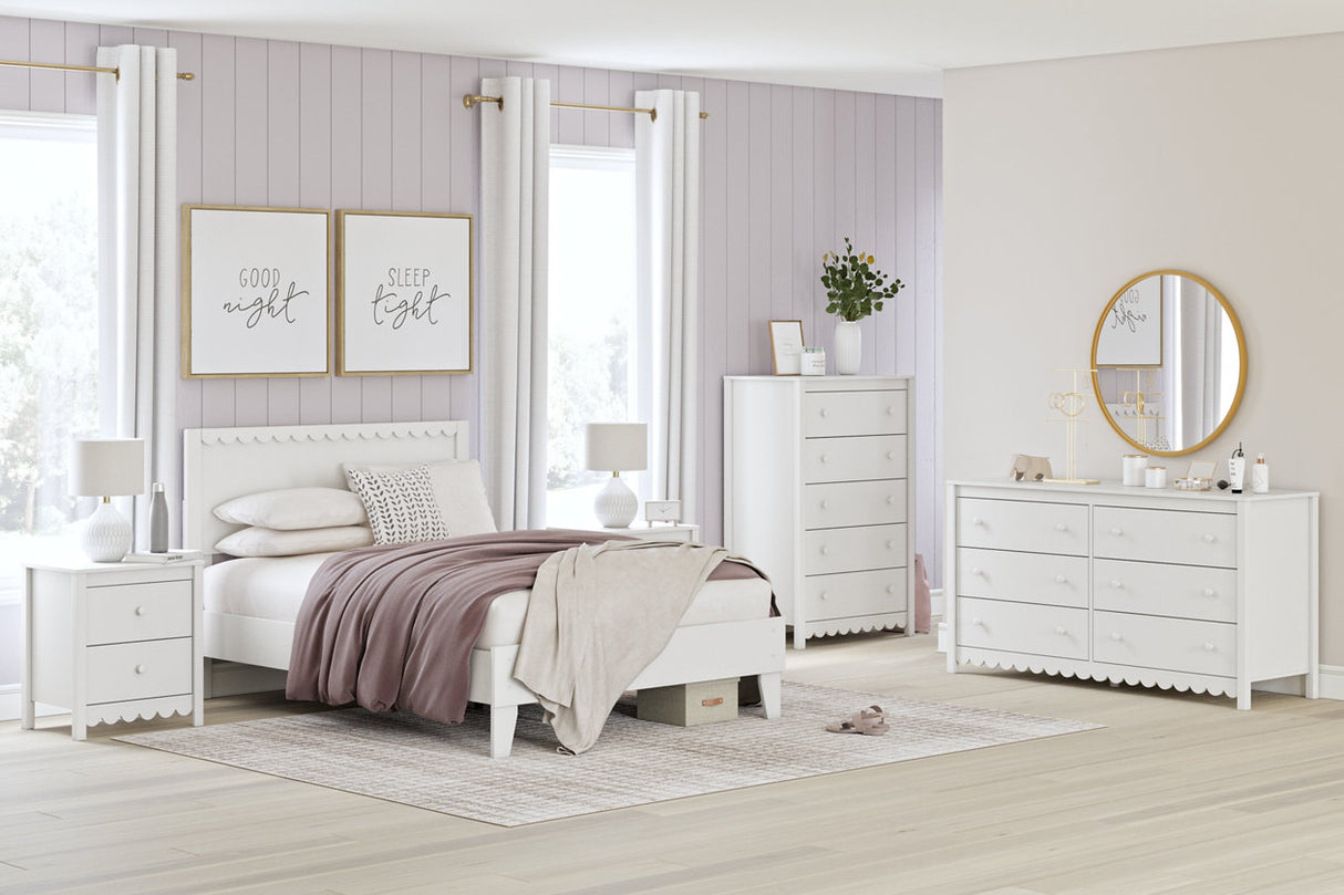 Hallityn White Full Panel Platform Bed from Ashley - Luna Furniture