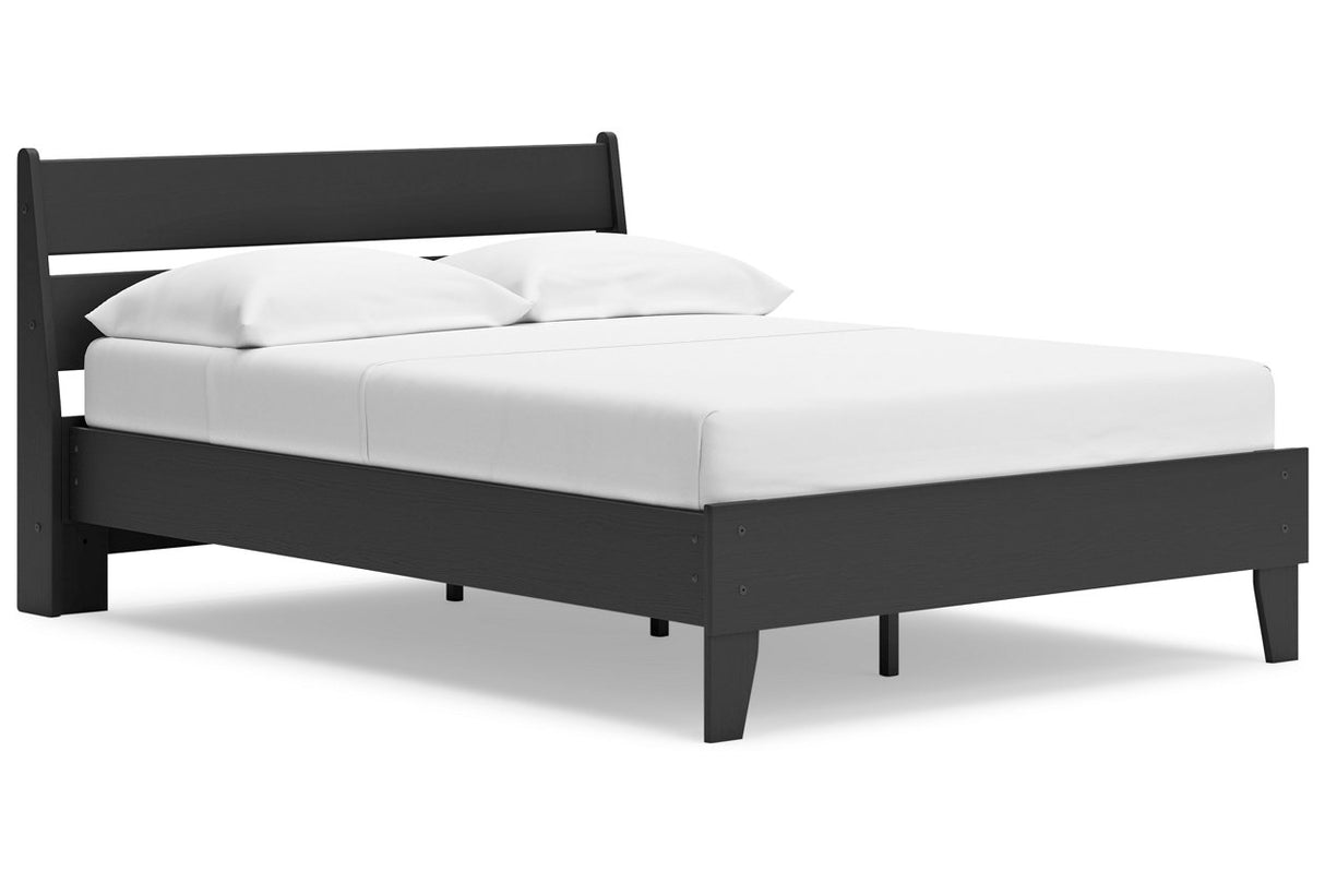 Socalle Black Full Panel Platform Bed -  Ashley - Luna Furniture