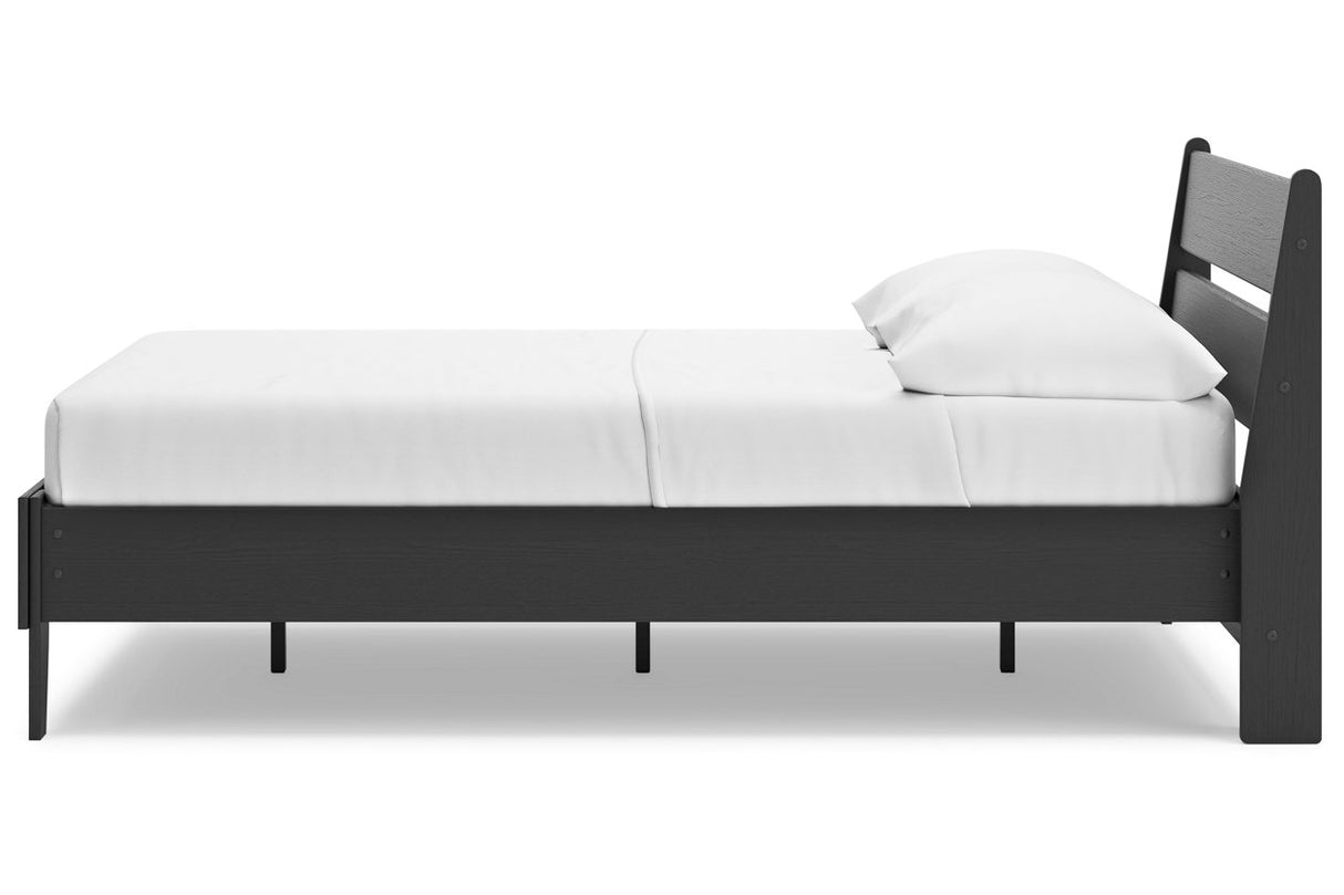 Socalle Black Full Panel Platform Bed -  Ashley - Luna Furniture