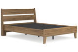 Deanlow Honey Full Platform Panel Bed -  Ashley - Luna Furniture