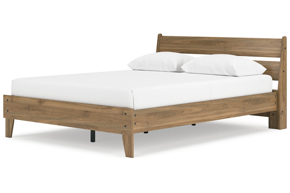 Deanlow Honey Queen Platform Panel Bed -  Ashley - Luna Furniture