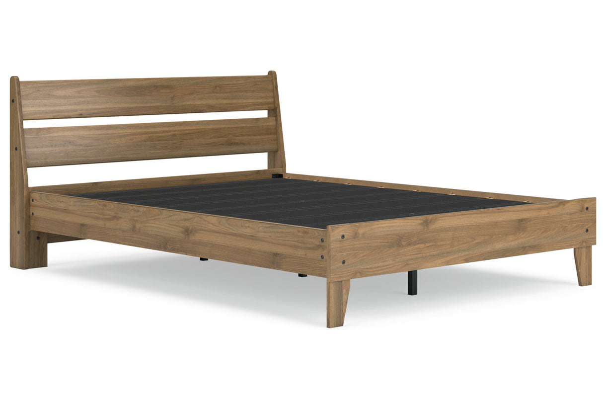 Deanlow Honey Queen Platform Panel Bed -  Ashley - Luna Furniture