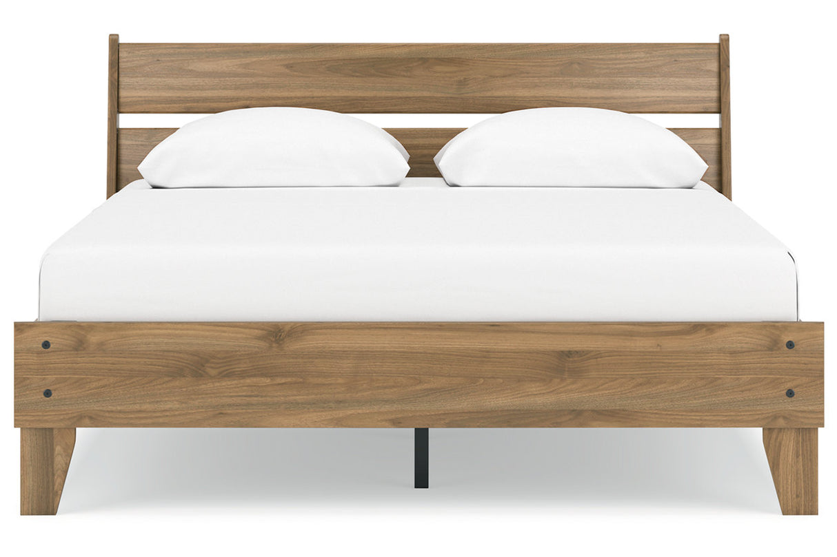 Deanlow Honey Queen Platform Panel Bed -  Ashley - Luna Furniture