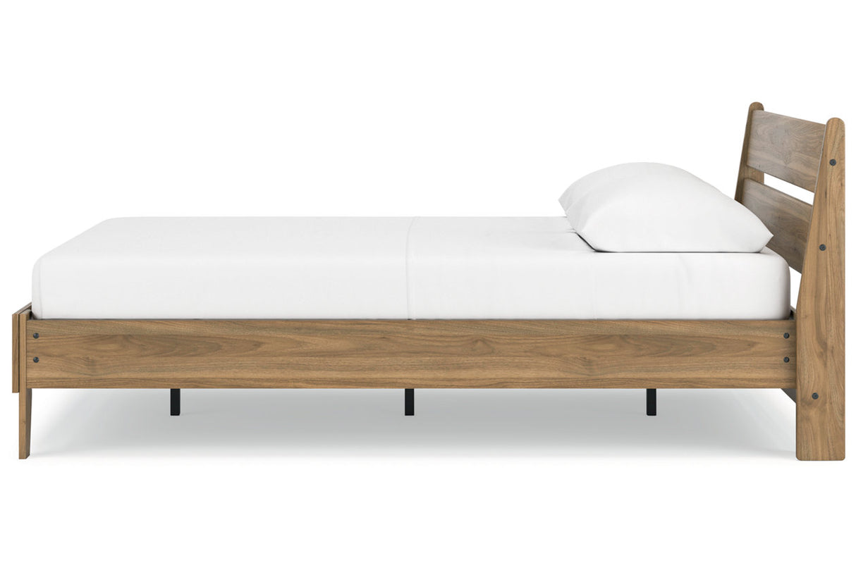 Deanlow Honey Queen Platform Panel Bed -  Ashley - Luna Furniture