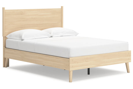 Cabinella Tan Full Platform Panel Bed -  Ashley - Luna Furniture