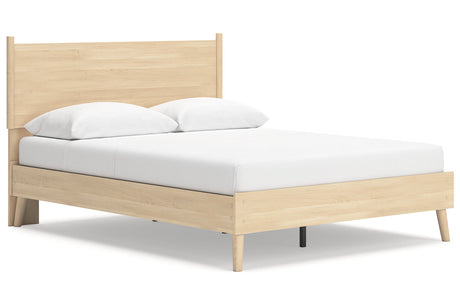 Cabinella Tan Queen Platform Panel Bed from Ashley - Luna Furniture