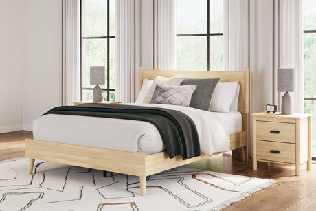 Cabinella Tan Queen Platform Panel Bed from Ashley - Luna Furniture