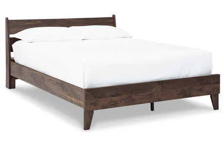 Calverson Mocha Queen Panel Platform Bed from Ashley - Luna Furniture