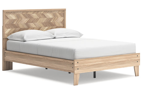 Battelle Tan Full Panel Platform Bed -  Ashley - Luna Furniture