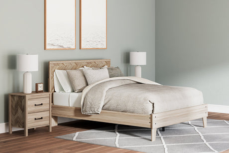 Battelle Tan Full Panel Platform Bed -  Ashley - Luna Furniture