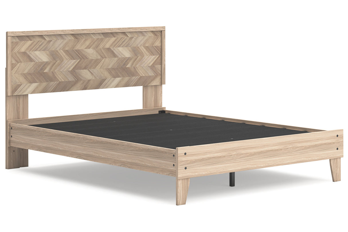 Battelle Tan Queen Platform Bed from Ashley - Luna Furniture