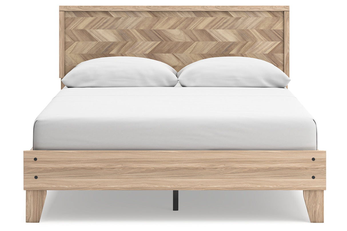 Battelle Tan Queen Platform Bed from Ashley - Luna Furniture