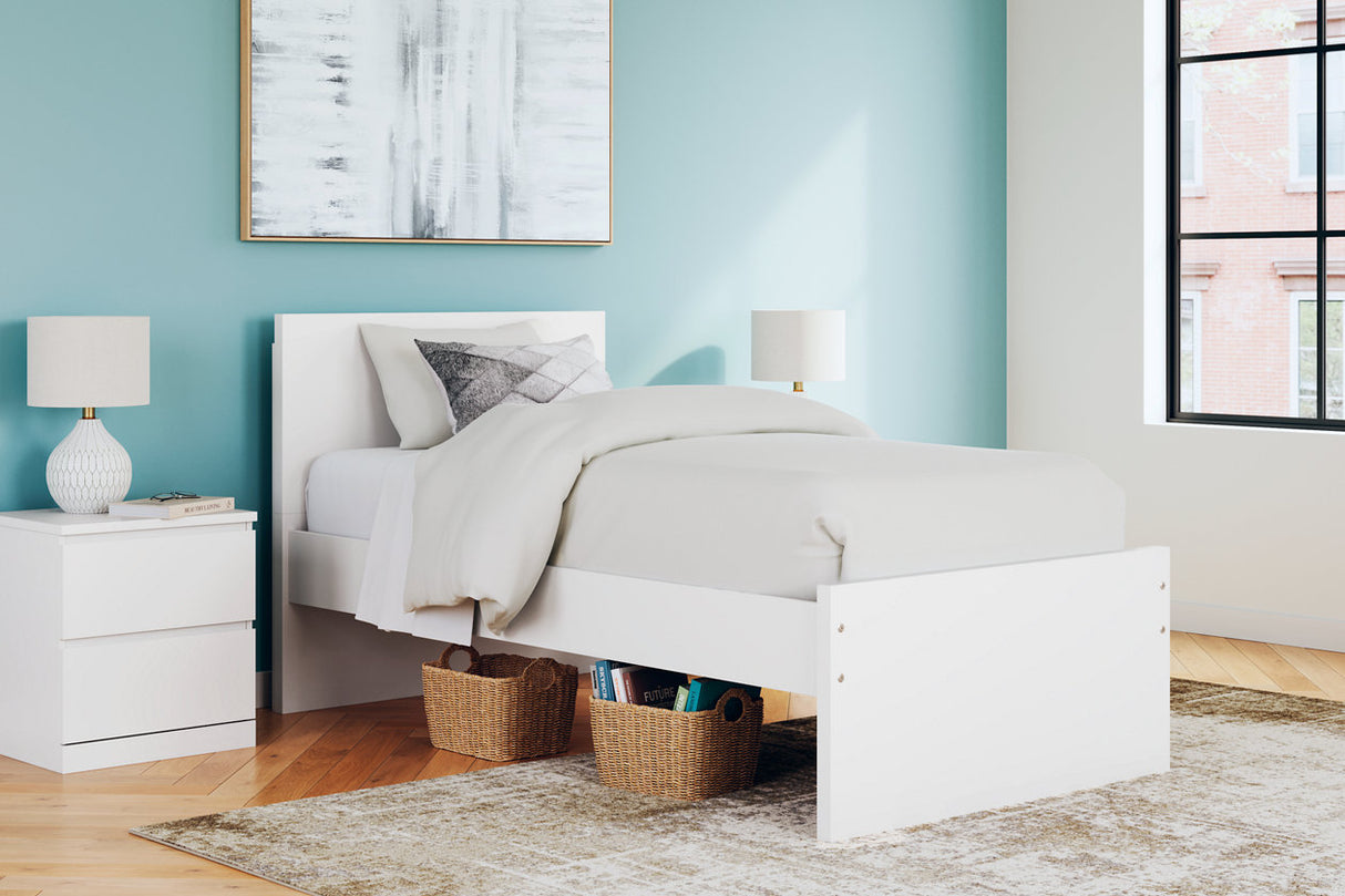 Onita White Twin Panel Platform Bed -  Ashley - Luna Furniture