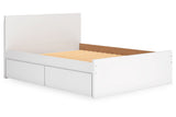 Onita White Queen Platform Bed with 1 Side Storage from Ashley - Luna Furniture