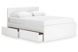 Onita White Queen Platform Bed with 1 Side Storage from Ashley - Luna Furniture