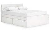 Onita White Queen Platform Bed with 1 Side Storage from Ashley - Luna Furniture