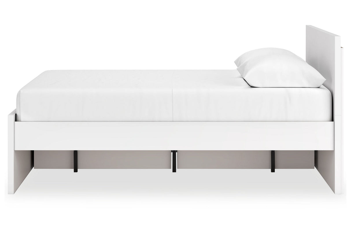 Onita White Queen Platform Bed with 1 Side Storage from Ashley - Luna Furniture