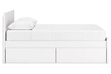 Onita White Queen Platform Bed with 1 Side Storage from Ashley - Luna Furniture