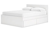 Onita White Queen Platform Bed with 2 Side Storage -  Ashley - Luna Furniture