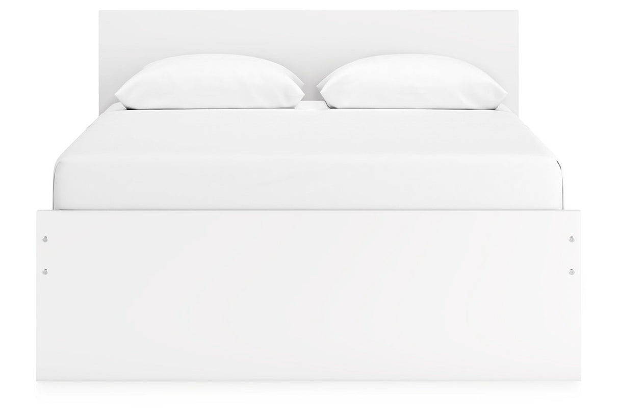 Onita White Queen Platform Bed with 2 Side Storage -  Ashley - Luna Furniture