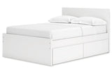 Onita White Full Panel Platform Bed with 2 Side Storage from Ashley - Luna Furniture