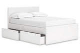 Onita White Full Panel Platform Bed with 2 Side Storage from Ashley - Luna Furniture