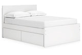 Onita White Full Panel Platform Bed with 2 Side Storage from Ashley - Luna Furniture