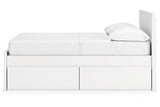 Onita White Full Panel Platform Bed with 2 Side Storage from Ashley - Luna Furniture